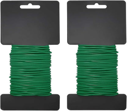 Shintop Plant Ties, 2PCS Reusable 3.5mm Garden Twist Tie Heavy Duty Soft Plant Wire for Gardening, Home, Office (Green, 52.5 feet)