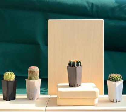 BangQiao 180 Pack 1.95 Inch Tiny Gray Plastic Square Nursery and Seedling Pot, Mini Deep Transplant Seed Starter Planter with Drain Hole for Germination, Herb, Succulent