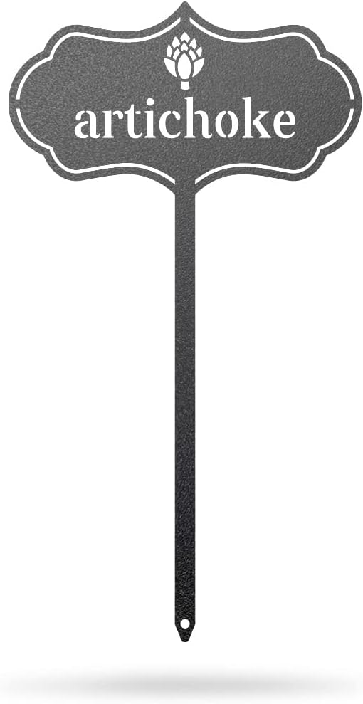 RealSteel Metal Seed & Plant Markers – Elegant Indoor & Outdoor Garden Stakes – Durable Herb, Vegetable & Fruit Plant Labels for Pots, Raised Beds & Greenhouse – Farmhouse Garden Gift - (Artichoke)