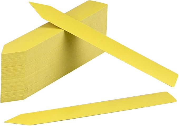 KINGLAKE 100PCS 1"x6" Yellow Plastic Plant Garden Labels Large Nursery Garden Tags