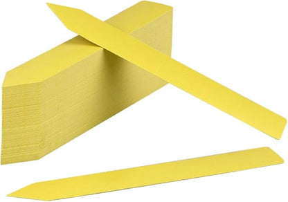 KINGLAKE 100PCS 1"x6" Yellow Plastic Plant Garden Labels Large Nursery Garden Tags