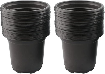 KINGLAKE 100 Pcs 4" Plastic Plants Pots Black