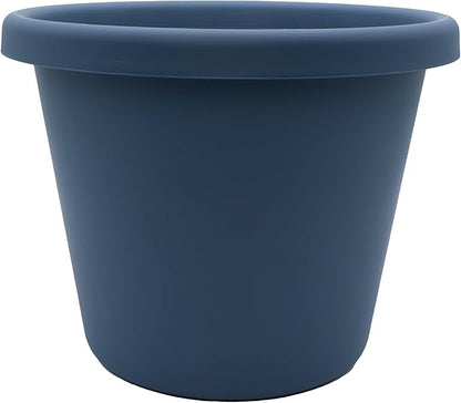 The HC Companies Classic Round Plastic Plant Pot w/Rolled Rim - Lightweight & UV Resistant Flower Pot for Herbs & More - Outdoor & Indoor Plant Pots w/Drainage (17 inch Slate Blue, Pack of 1)