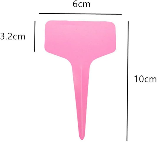 Set of 100 Assorted Colour T-type Seed Nursery Plant Label - 4 x 2-1/3 Inch Waterproof Plastic Reusable Gardening Marker Seeds Identifier Garden Stakes Gardening Tags