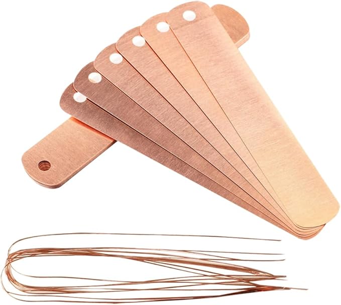 10 Pcs Copper Plant Name Tags Metal Tree Tags Long Garden Plant Labels Waterproof Garden Plant Markers with Copper Ties