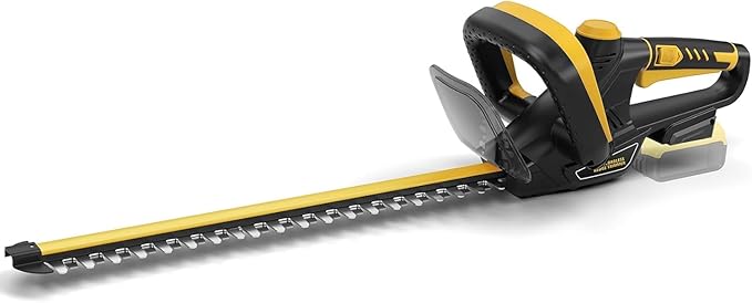 Hedge Trimmer for Dewalt 20V Battery, Cordless Hedge Trimmer with 22'' Dual-Action Blade, 1600RPM, 3/5'' Cutting Width, Rotating Handle & Dual Switch Design (Battery Not Included) (Yellow)