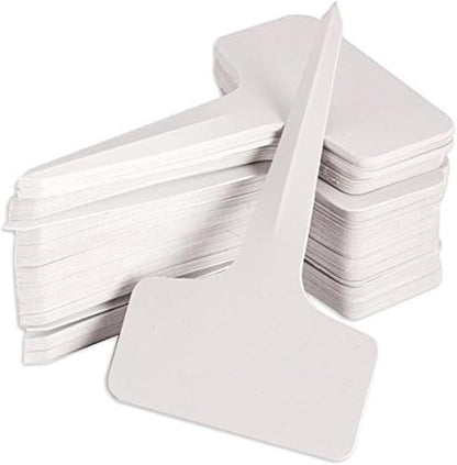 KINGLAKE 100 Pcs 6 x10cm Plastic Plant T-Type Tags Nursery Garden Labels