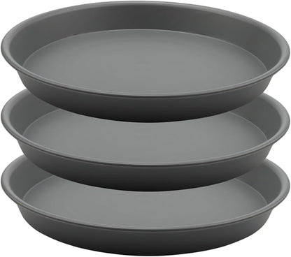 TITE Plant Saucer Heavy Large Planter Durable Thicker Plastic Plant Trays for Indoors and Outdoor,Plant Saucer Drip Trays (Grey, 10 inch)