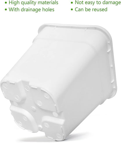 HOSTIC 1 Gallon Square Nursery Pots Flexible Plastic Pots for Plants Gallon Pot with Drainage Holes 10 Pcs