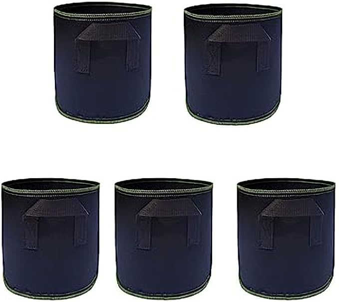 Ulalaza 5PCS Potato Grow Bags with Flap Plant Grow Bags Fabric Multi Ribbon Potato Bag Tomato Vegetable Growth Non-Woven Felt Planting Bag Transparent