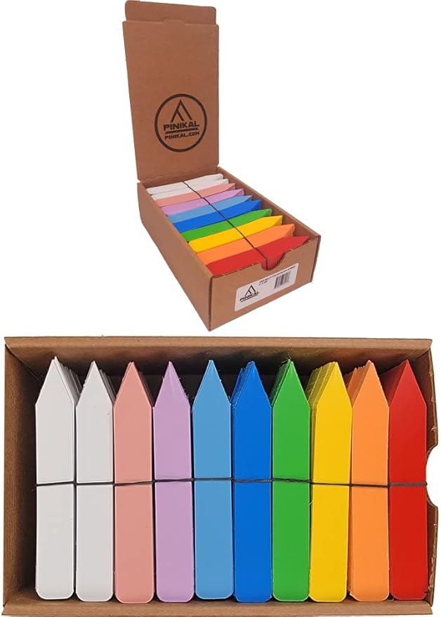 Plant Labels Garden Nursery Tags 4" x 5/8", Multi Color/Rainbow (1000 Pack)