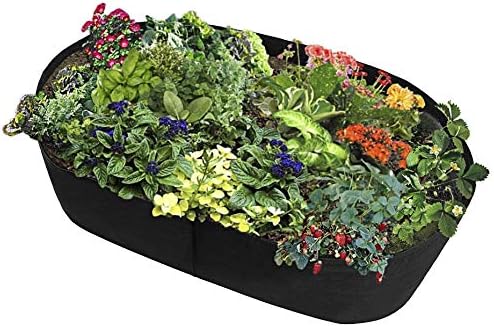 Planting Grow Bag,Felt Fabric Raised Planting Bed,Raised Garden Bed Planter Breathable Planting Container Rectangle Growing Pot