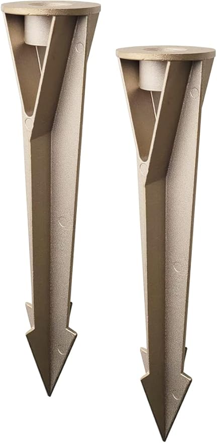 COLOER Brass Landscape Lights 9.8 inches In-Ground Stake Spikes Replacement 1/2" NPS Thread Without Side Wire Way, Universal Ground Stakes Heavy Duty for Outdoor Garden Lights(2 Pack)