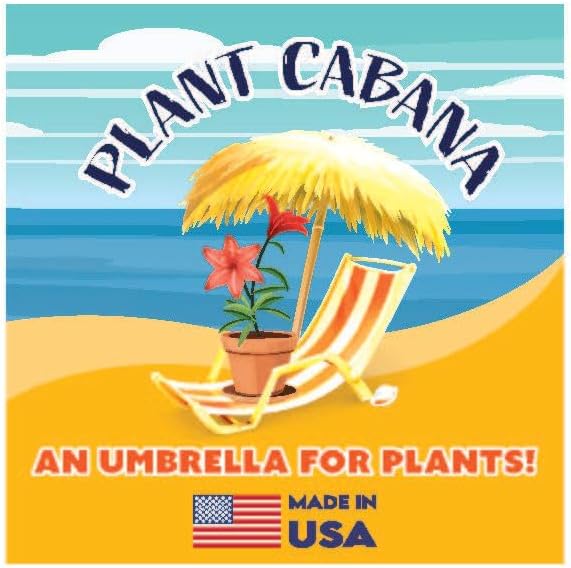 Fixed Plant Shade for Potted Plants 28" x 30" Outdoor Container Sun Shade Cover Premium Fabric Canopy with Fiberglass Frame & Soil Anchor Stripes & Solids Assembly Required