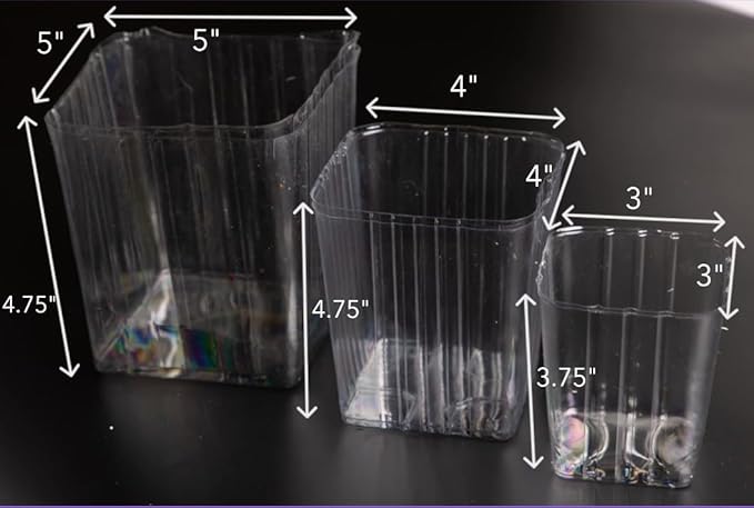 Clear Plastic Liners Inserts for Wood Boxes and Planters (2.75”x 3.75”)(Sell in Pack of 12) (to fit Square 4" Planter) (L040404)