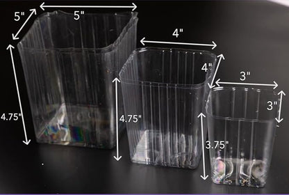 Clear Plastic Liners Inserts for Wood Boxes and Planters (2.75”x 3.75”)(Sell in Pack of 12) (to fit Square 4" Planter) (L040404)
