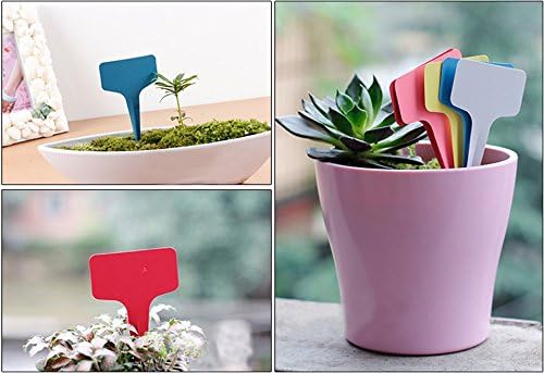 100PCS Reusable Assorted Colour Nursery Garden T-Type Plant Labels Markers Tags Plastic Waterproof Plant Stakes
