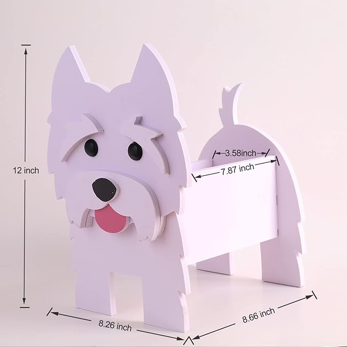 Westie Dog Planter Plant Pot, Cute Animal Flower Pots for Outdoor Garden Decoration, Gifts for Dog Lovers Women, Plant Container Holder Office Home Decor Gift Westie
