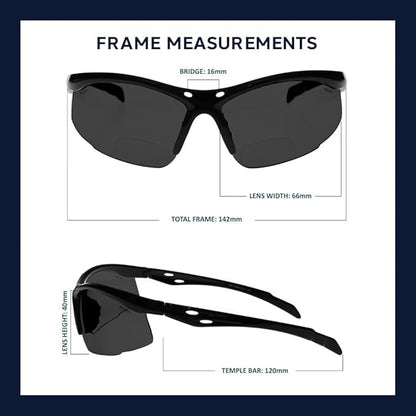 Bifocal Safety Glasses - Safety Glasses with Readers for Healthcare, Woodworkers, Motorcyclists, Workshop - Ansi Z87+
