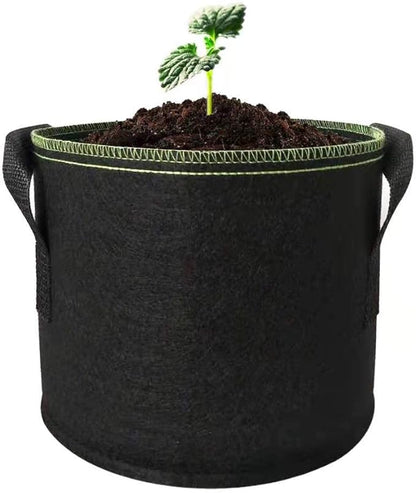jecengs 6-Pack 5 Gallon Non-Woven Thickened Plant Grow Bag, High-Intensity Transplanting Seedling Pot with Handle Black