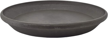 PSW Pot Collection AP30DC 12-inch Plastic/Stone/Wood Composite Plant Saucer Drip Tray – No Drainage Hole (Drillable), Indoor/Outer Water Tray, Dark Charcoal