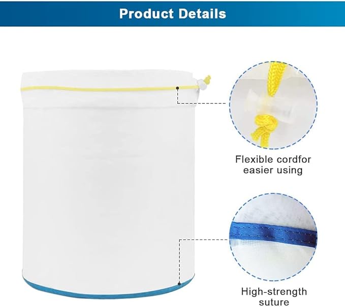 5gallon 8PCS All Mesh Bubble Bags Plant Filter Bag Kit Ice Filtration kit Grow Pots with 2pcs 10x10inch Pressing Mesh (25,45,73,90,120,160,190,220micron)