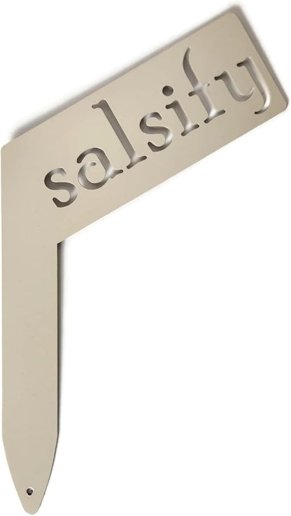 Planter Size Small Metal Garden Plant Vegetable Flower or Herb Markers 13.5 Inches Tall (salsify, Cream)
