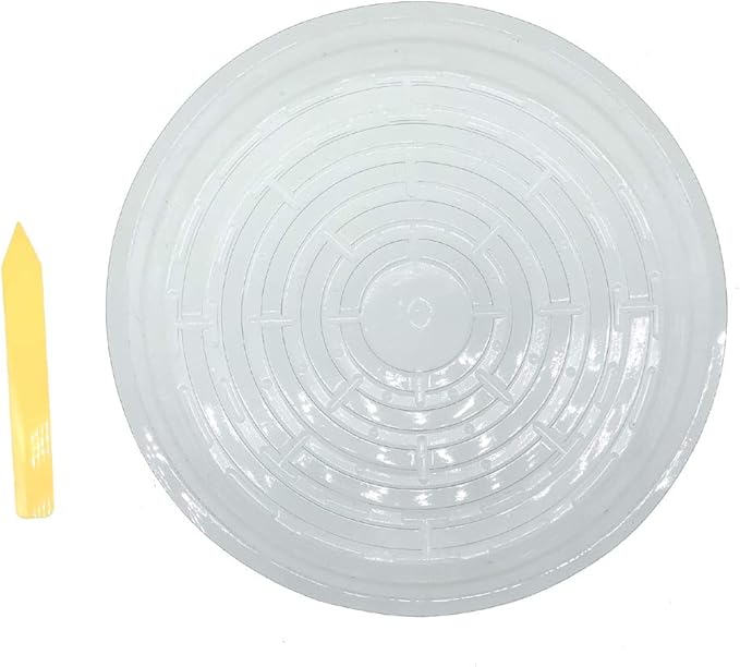 HORTIPOTS 10 Inch Pot Saucer, Potted Clear Saucer Pack of 10 for Plants in Grow Bags and Fabric Pots with 10 pcs Plant Labels (Pack of 10)