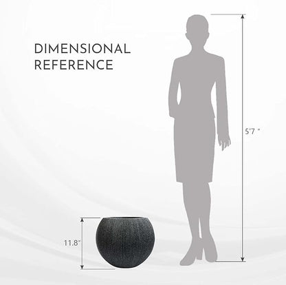 14.5 Inch Dia Plastic Round Black Planters for Outdoor Plants, Plant Pot with Drainage Holes and Plug for Home Patio Garden, Large Flower Pot for Indoor and Outdoor Plants, 11.8 H (8.9" Pot Opening)