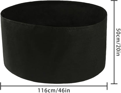 150 Gallons Extra Large Round Raised Garden Bed, Deep Soil Diameter 46"/ Height 22" Planting Container Grow Bags Durable Felt Fabric Planter Pot for Plants,Vegetables,Flowers (Black)