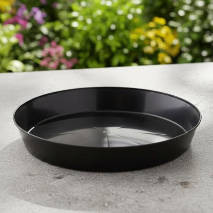 Saucers 10 Inch (8.3 Inch Base) Case of 100 Plant Saucers - Black Colored Polypropylene Made in USA