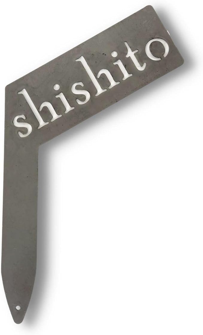 Planter Size Small Metal Garden Plant Vegetable Flower or Herb Markers 13.5 Inches Tall (shishito, Raw, Unfinished Steel)