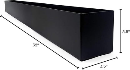 Buhbo Modern Black Trough Rectangular Planter - 32 in, Steel, Indoor Use, Contemporary Design, Succulents & Small Plants