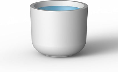 Kante Round Concrete Planter, 9 Inch Dia Classic-Style Large Pot with Drainage, White Finish with Painted Interior, for Indoor & Outdoor Plants, Home, Patio and Garden
