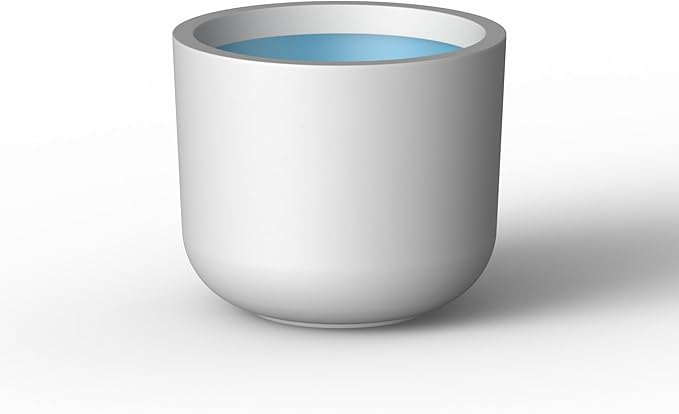 Kante Round Concrete Planter, 13.1 Inch Dia Classic-Style Large Pot with Drainage, White Finish with Painted Interior, for Indoor & Outdoor Plants, Home, Patio and Garden