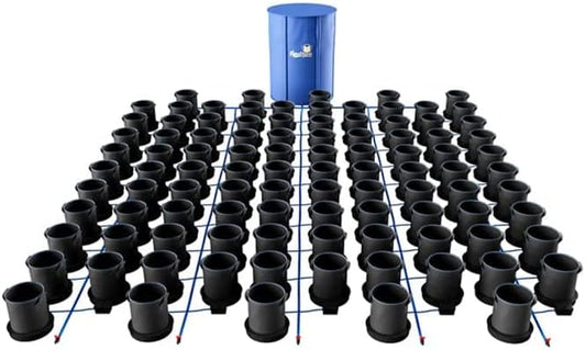 AutoPot 100 Pot XXL System with 9 Gallon Pots and 200 Gallon FlexiTank - Self-Watering, Gravity-Fed Hydroponic Indoor System (100Pot - 9 Gallon - 200 Gallon FlexiTank) Black