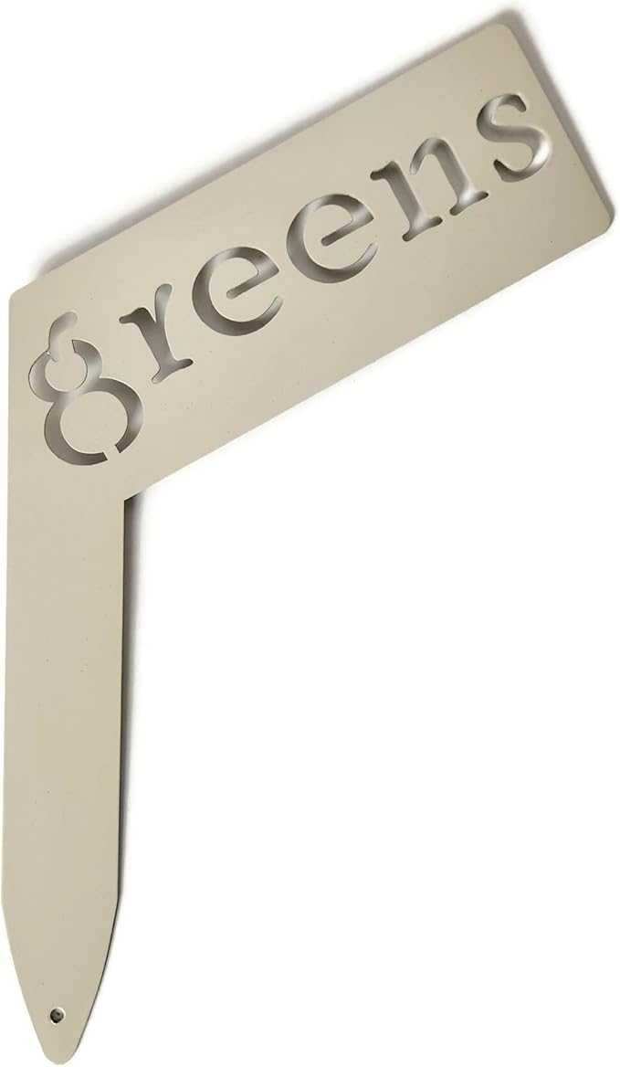 Planter Size Small Metal Garden Plant Vegetable Flower or Herb Markers 13.5 Inches Tall (greens, Cream)