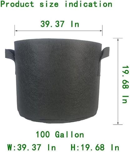 WEIFENG 100 Gallon Grow Bag, Ultra Heavy Duty Fabric Pot with Handles for Giant Trees, Commercial Gardening - Massive Root Zone