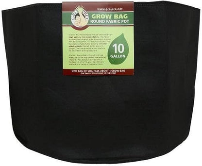 Gro Pro Premium Round Fabric Pot 10 Gallon, Black
