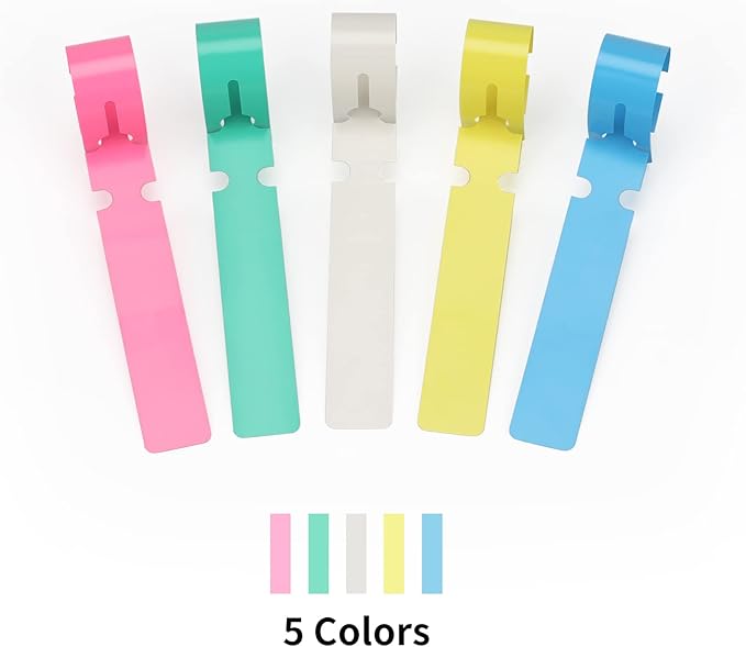 KINGLAKE 200 Pcs Plastic Plant Tree Tags Nursery Garden Lables 2x20cm Wrap Around Hanging Tags Nursery Garden Stakes Large Writing Surface Multicolord