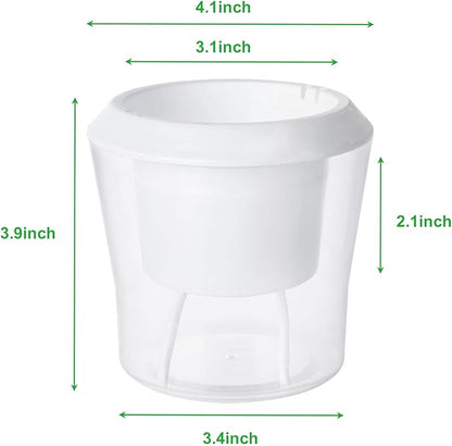 MNKNENG 12 Pack Self Watering Pots for Indoor Plants 4.3 Inch Small Self-Watering Planter Pots with Water Level Indicator, Clear Plastic Round Plant Pot for Succulent, Flower, Herb,Office Home Decor