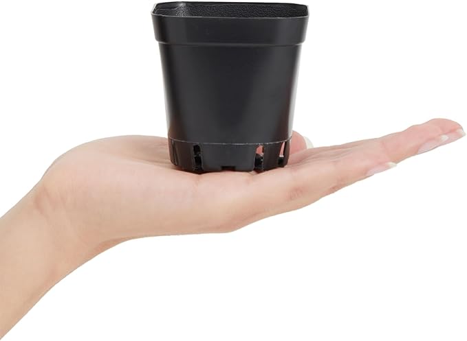 Juvale Square Nursery Pots - Seedling Planters with Drainage Holes - Versatile Pots for Plants & Succulents - Space-Saving Stackable Planters - 2.6 in, Pack of 300, Black