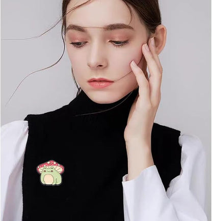 5 Pcs Creative Enamel Frog Brooches Pins for Men Women Funny Anime Rabbit Hedgehog Pins for Backpacks Cartoon Enamel Brooch Badge Lapel Jewelry Gift