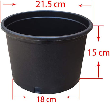 Nursery Pot 1 Gallon 1 Gal 2 Gal 3 Gal 5 Gal 7 Gal 10 Gal 15 Gal Nursery Container Injection Molded Pot Fit for Plants Soil Growers or Hydroponics (10,2 Gallon Short)