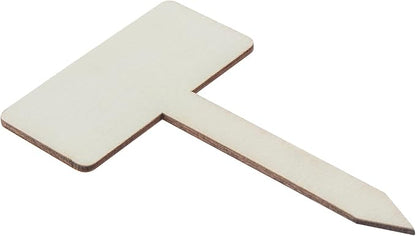 Plant Labels, 60 Pcs Plant Tags Garden Markers, Wooden T-Type Plant Name Stakes for Seed Potted Herbs Flowers Vegetables with Marker Pen, 4.1 x 2.5 inch