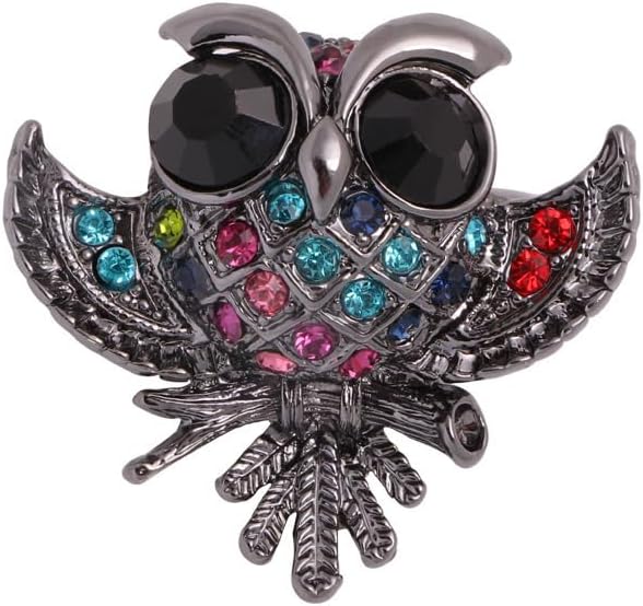 Rhinestone Owl Brooch Pin for Women Cute Big Cartoon Cat Eye Stone Owl Bird Brooch Unique Double Owl Brooch Pin Clothes Bag Hat Dress Jewelry