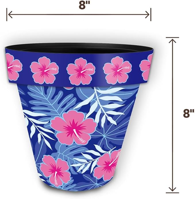 Briarwood Lane Pink and Blue Tropical Small Planter