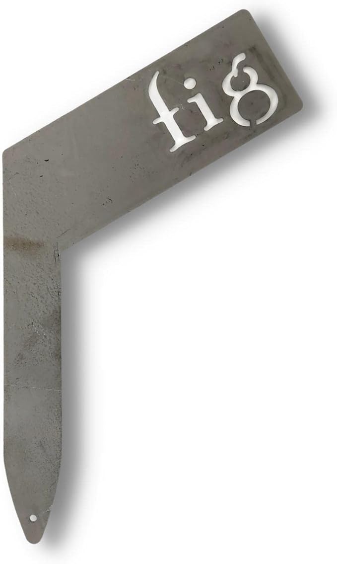 Planter Size Small Metal Garden Plant Vegetable Flower or Herb Markers 13.5 Inches Tall (fig, Raw, Unfinished Steel)