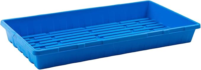 Bootstrap Farmer 1020 Trays, Blue Extra Strength No Hole, 10 Pack, Seedling Tray for Growing Microgreens, Wheatgrass Seeds, Hydroponic Germination, Fodder System