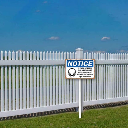 8 x 12 inch Please Respect Our Neighbors Yard Sign Stakes Outdoor Lawn Yard Signs